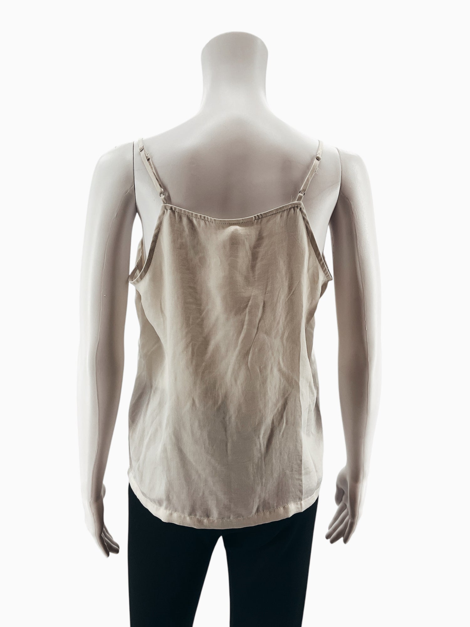 ProloguePrologue Cream Satin V-Neck Cami Top Size S | Adjustable Straps Minimalist