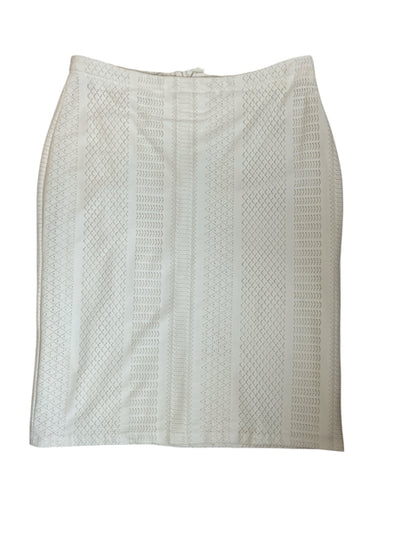 Doncaster Size 12 White Solid Pre-Owned Ladies Skirt