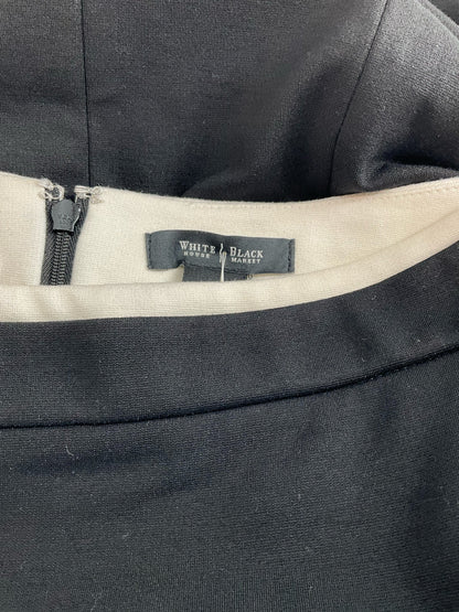 White House Blk Mkt - Black/Cream Solid Pre-Owned Ladies Skirt - Size 0 - Margaret’s Fine Consignment