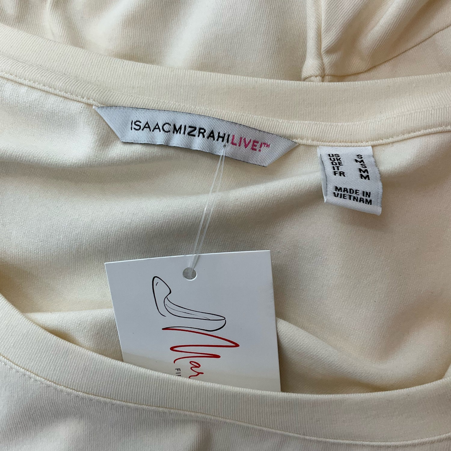 Issac Mizrahi Cream Solid Pre-Owned Ladies Top - Size Small - Margaret’s Fine Consignment