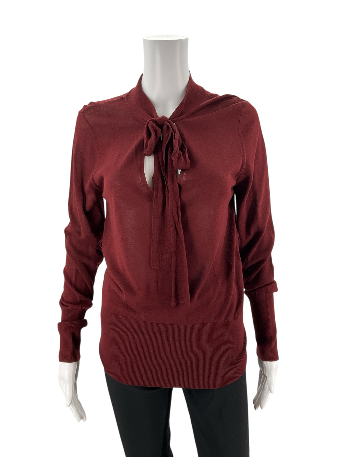 H&amp;M Maroon Solid Pre-Owned Ladies New with Tags Top - Size Medium