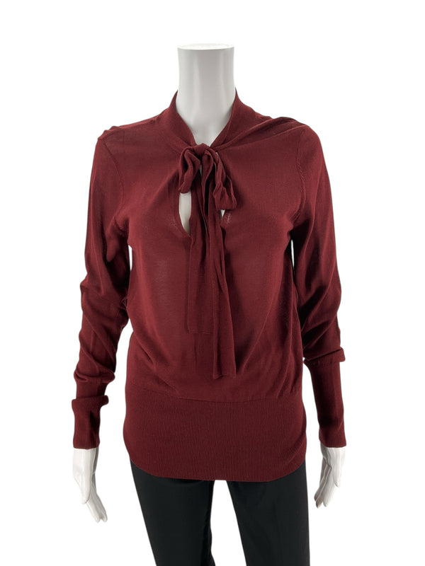 H&M Maroon Solid Pre-Owned Ladies New with Tags Top - Size Medium