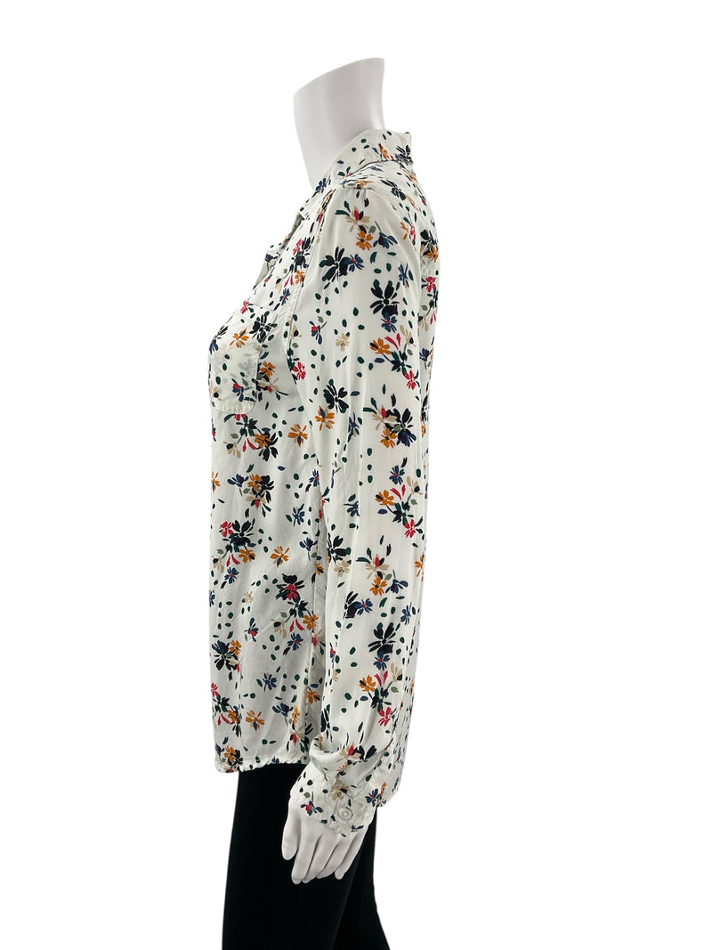 Beachlunchlounge White/Multi Floral Pre-Owned Top - Size Small - Margaret’s Fine Consignment