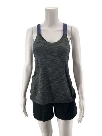 Lululemon Push Ur Limits Tank Heathered Gray Purple Strappy Top Size 6 - ONLINE ONLY