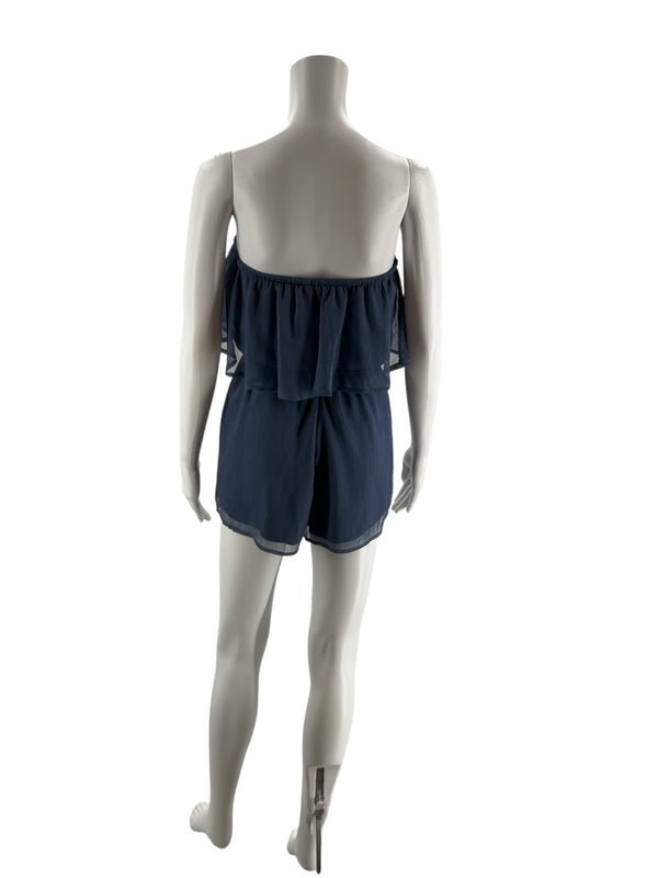 Blue Blush Blue Sheer Romper - Size Small