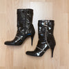 Stuart Weitzman Size 8.5 Black Patent Boots - side view