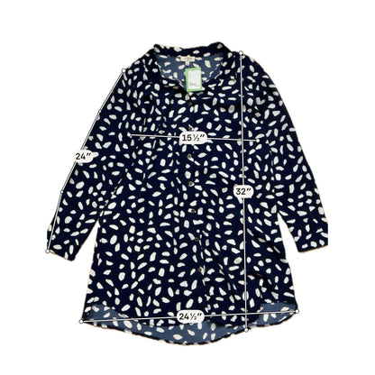 Umgee USA Navy &amp; White Confetti Dot Tunic Shirt Dress Size Large