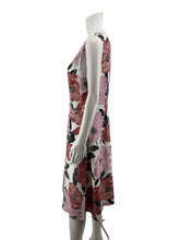 Ann Taylor Factory white/pink/black A-Line Ann Taylor White/Pink/Black Floral Pre-Owned Ladies Dress - Size 10 - Size 10