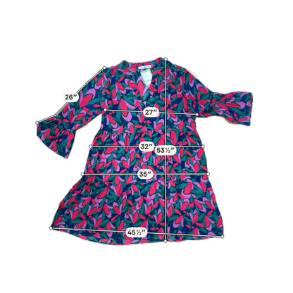 Michelle McDowell Sawyer Paisley Bell Sleeve Tunic Dress Size S