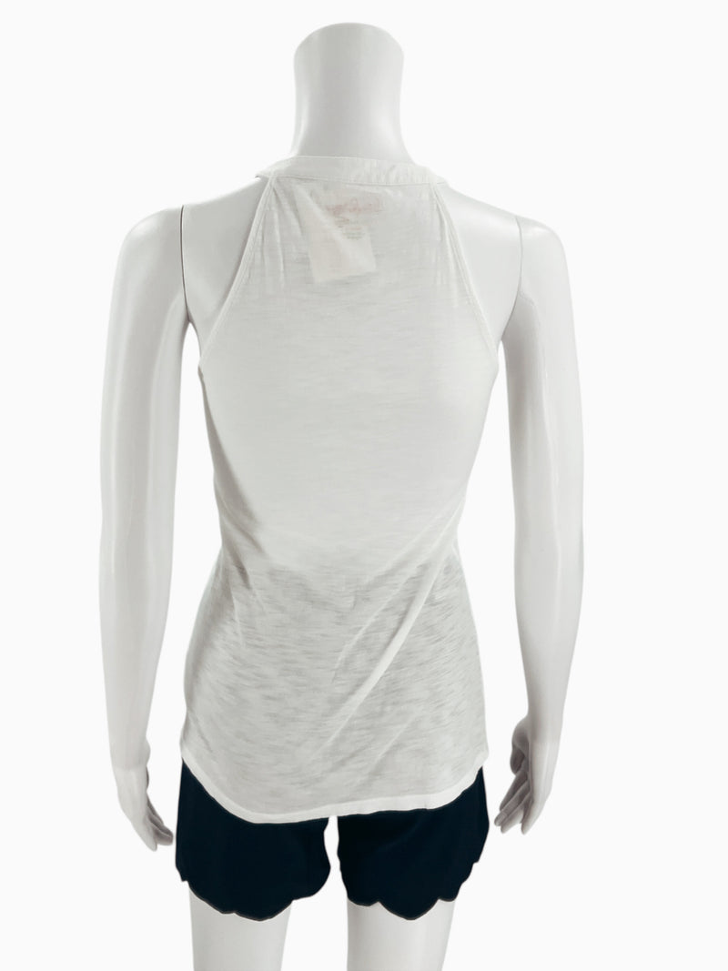 Lilly Pulitzer White Ruffle Pre-Owned Ladies Top - Size XS - Margaret’s Fine Consignment