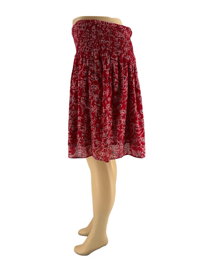 J Jill - Red/Navy Floral Pre-Owned Ladies Skirt- Size Medium