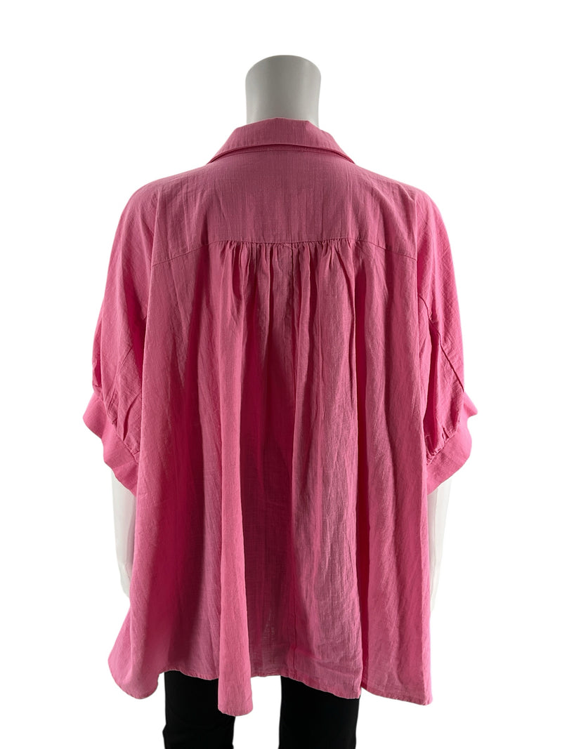 Day & Moon Pink Solid Pre-Owned Ladies Top - Size Small