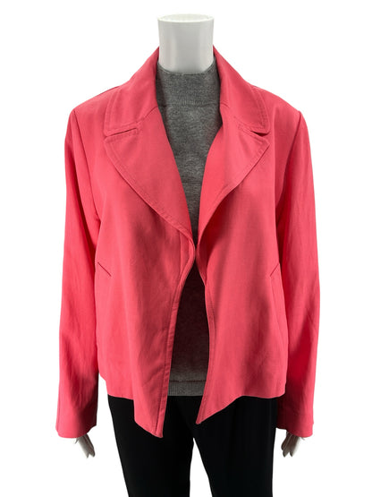 Ann Taylor Coral Linen-Blend Open Front Blazer - Size M- ONLINE ONLY