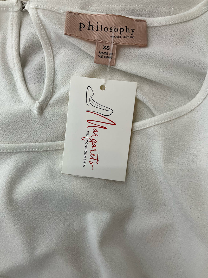 Philosophy White Solid Pre-Owned Ladies Top - Size XS
