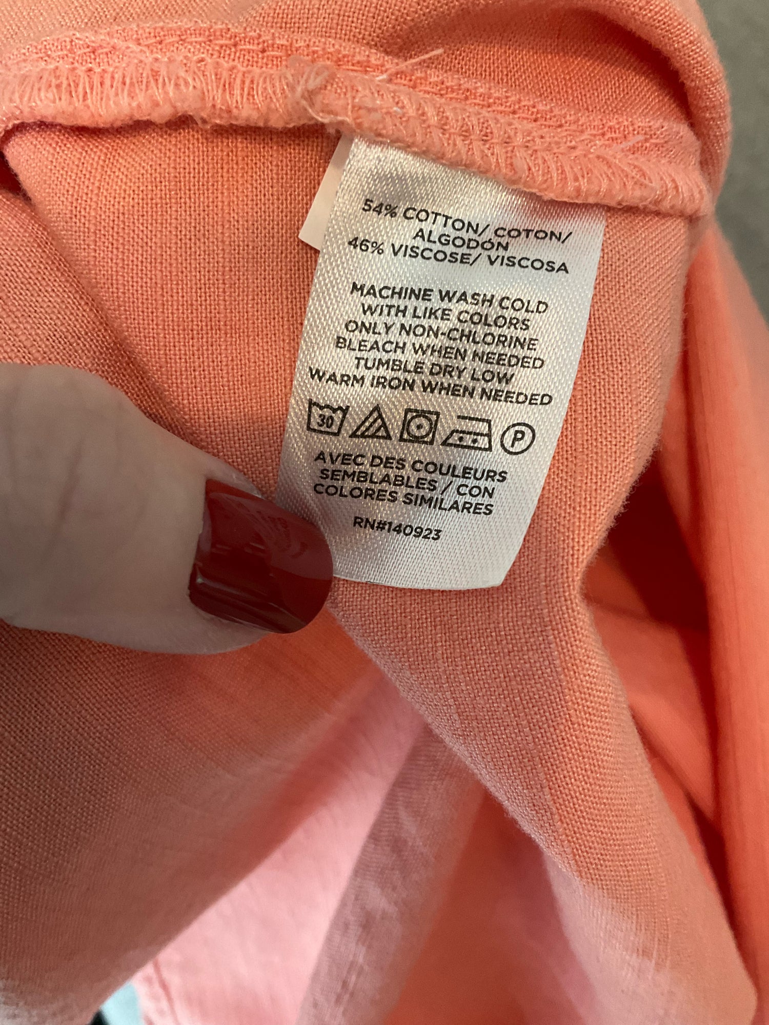 LOFT Outlet Orange Cap Sleeve Coral Cotton Blend V-Neck Pocket Top Size Medium - Size M