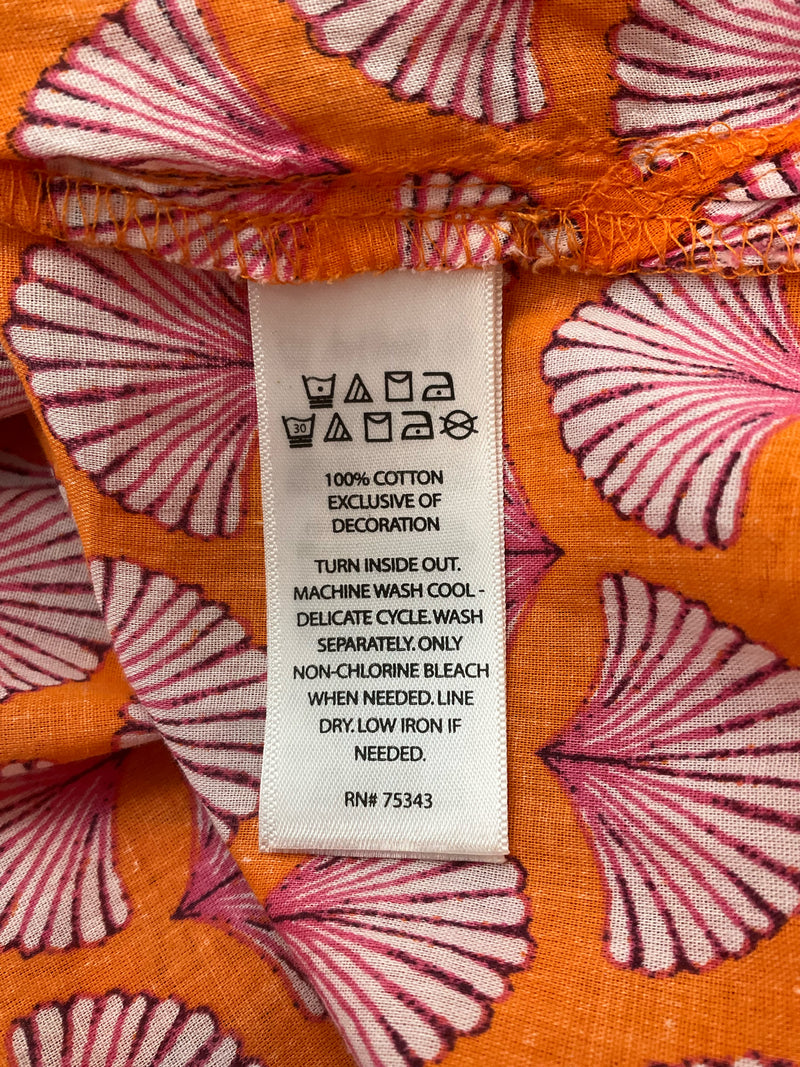 Sigrid Olsen Orange/Pink Shells Pre-Owned Ladies Top - Size S/M
