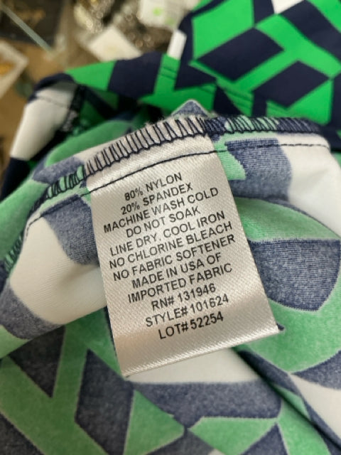 Jude Connally Chevron Sport Polo Dress Green Navy White Size Small