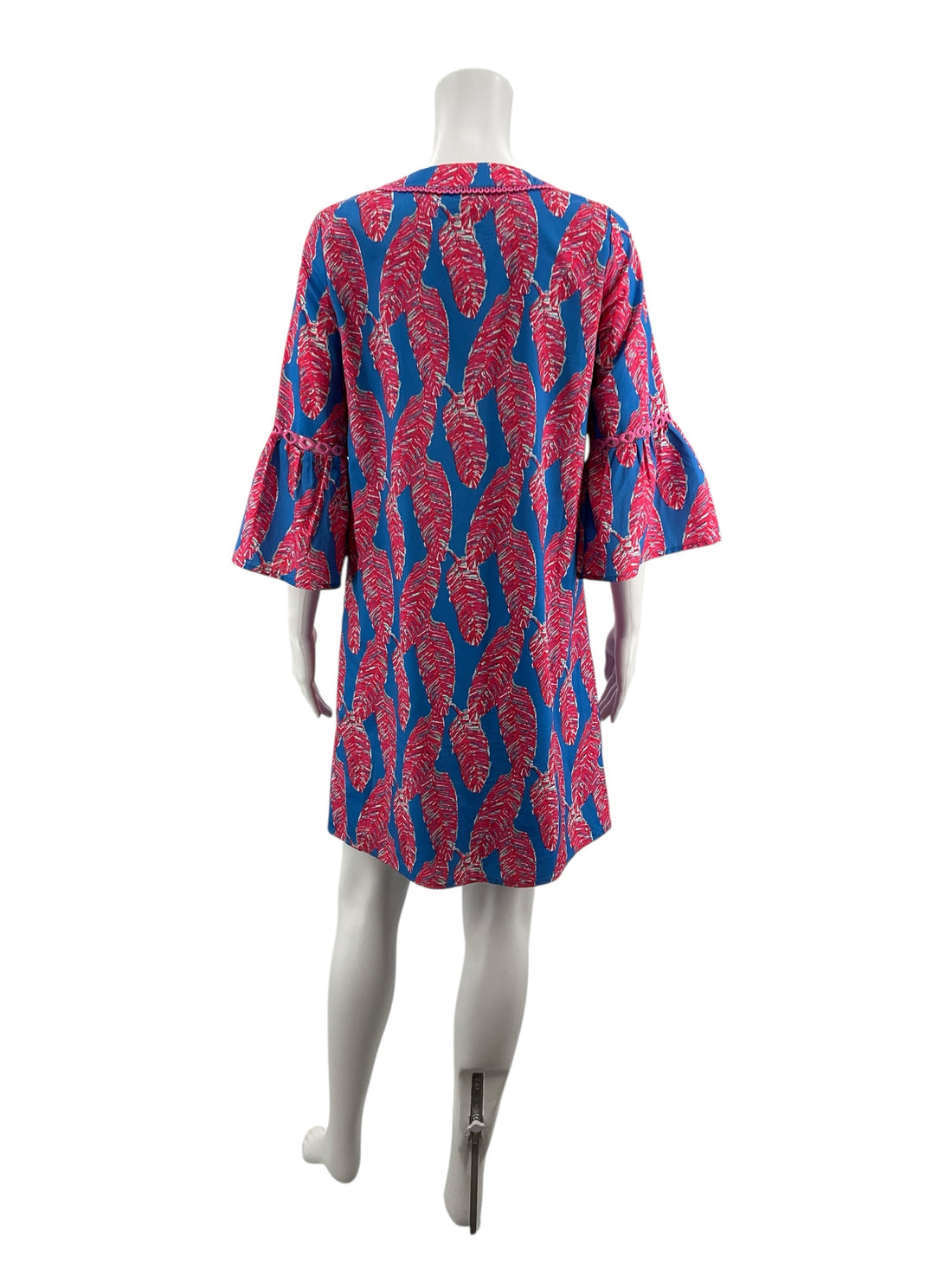 Jade Blue/Pink Feathers Pre-Owned Ladies Dress - Size Small