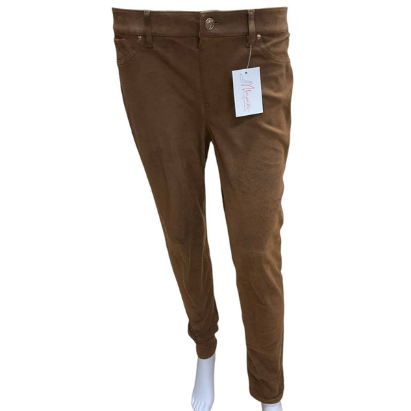 Chico's Brown Faux Suede Pre-Owned Ladies Pants – Size Medium - Margaret’s Fine Consignment