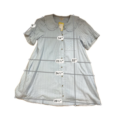 Pilcro Ruffled Babydoll Tunic Dress Blue Cotton Size Small