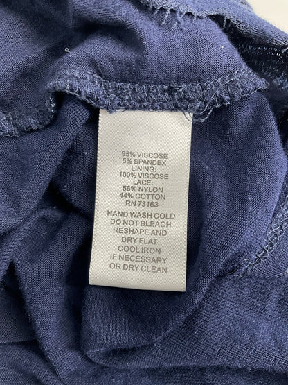 Cable &amp; Gauge Navy Lace Pre-Owned Ladies Casual Top -  Size 3X