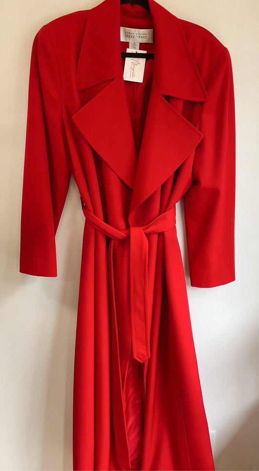 Ellen Tracy Size 12 Red Solid Coat