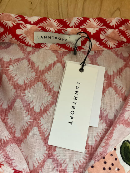 Lanhtropy Mika Linen Shirt Lotus Rouge Floral Print NWT Size Small