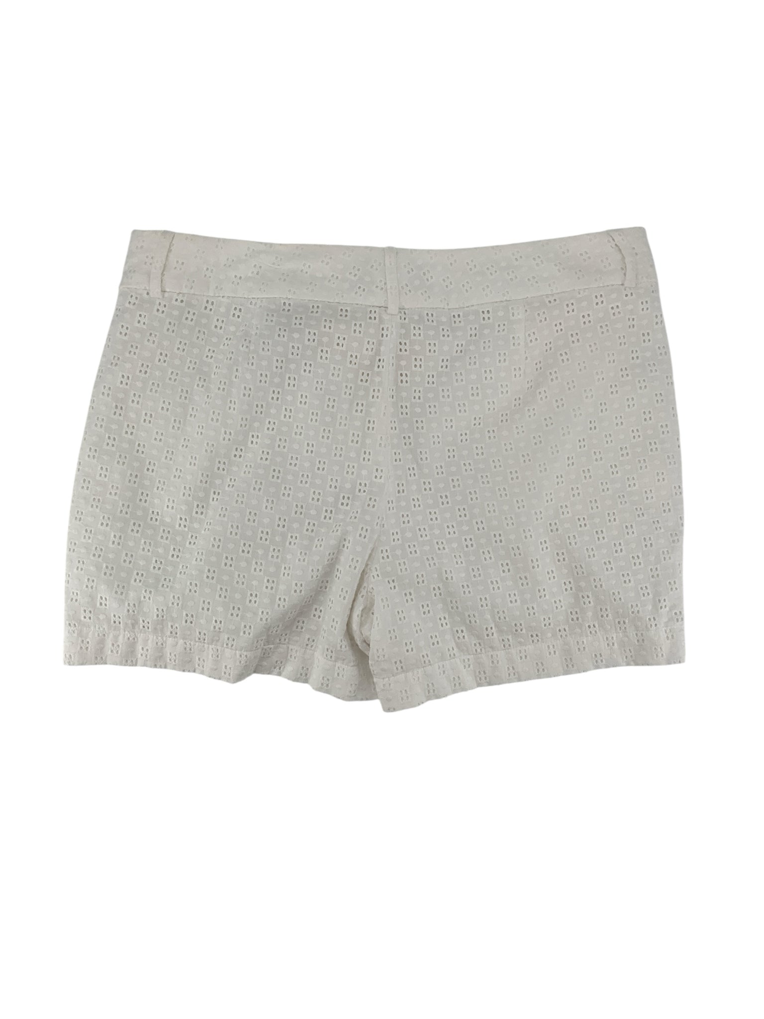 Banana Republic White Eyelet Shorts Size 10 Cotton Lined Scalloped Hem