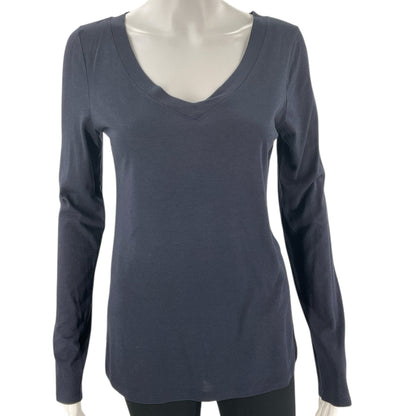 Loft Navy Solid Ladies Pre-Owned Top - Size Medium - Margaret’s Fine Consignment