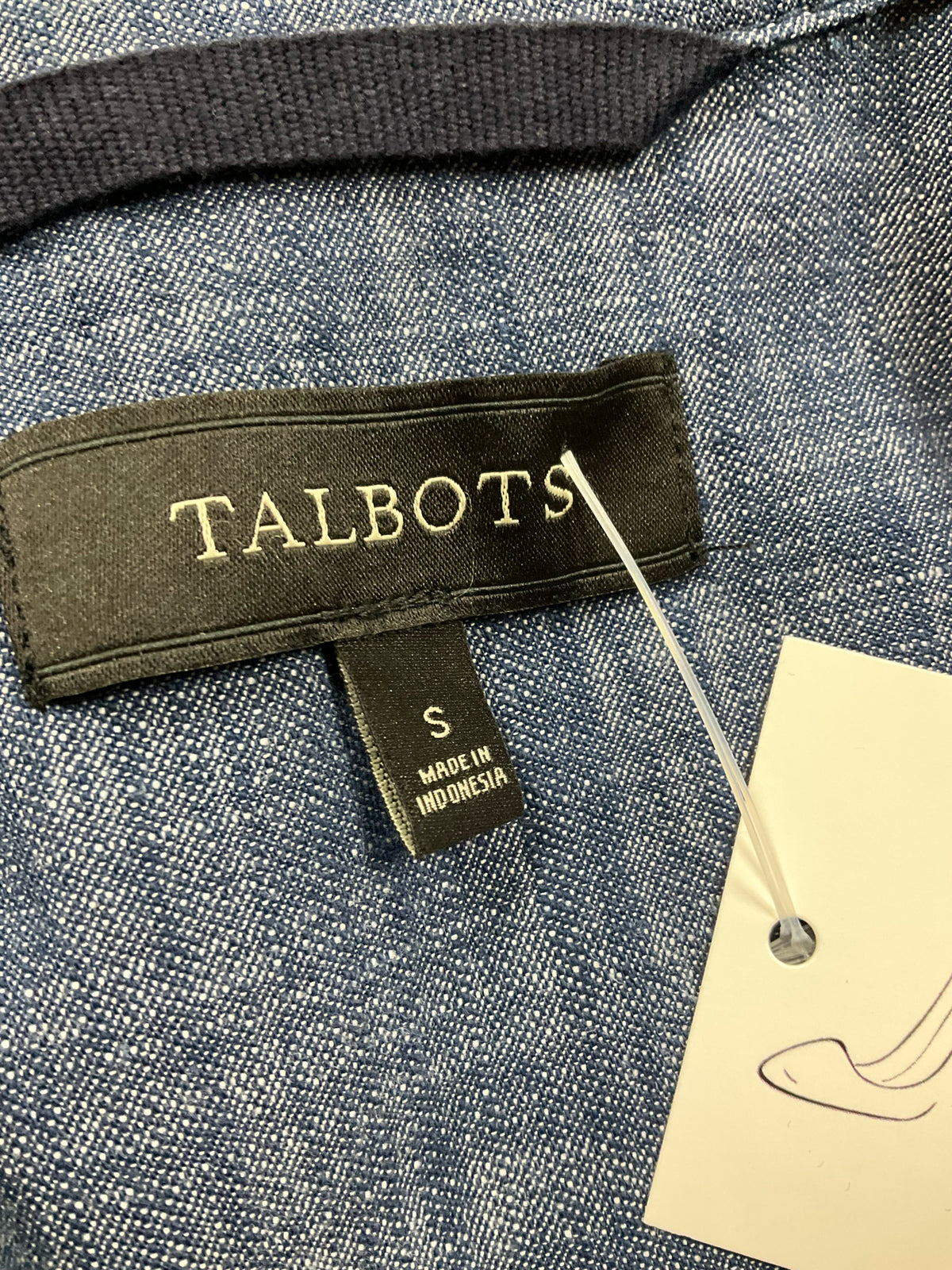 Talbots Chambray Sleeveless Romper Blue Cotton Utilitarian Size Small