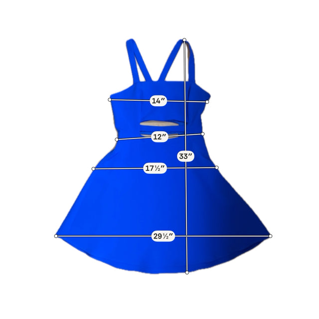 Express Royal Blue Fit and Flare Royal Blue Cutout Fit &amp; Flare Mini Dress Size 6 - Size 6