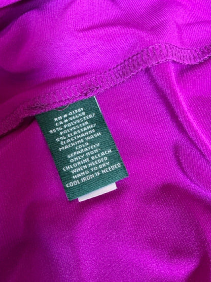 Lauren Ralph Lauren Fuchsia Cowl Neck Ruched Sheath Dress Size 16