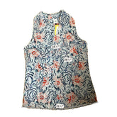cabi white/blue/orange Sleeveless Tipple Blouse Size S Floral Sleeveless V-Neck Top - Size S