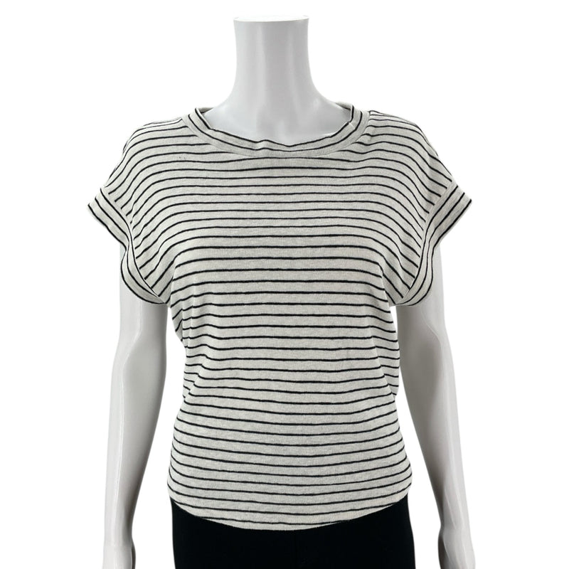 Code Mode White/Black Stripe Pre-Owned Ladies Top - Size Large - Margaret’s Fine Consignment