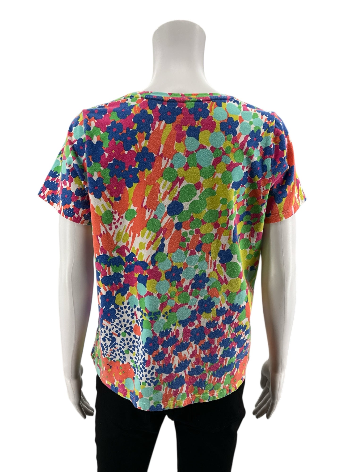 Talbots Blue/Multi Floral Pre-Owned Ladies Casual Top -  Size XL Petite