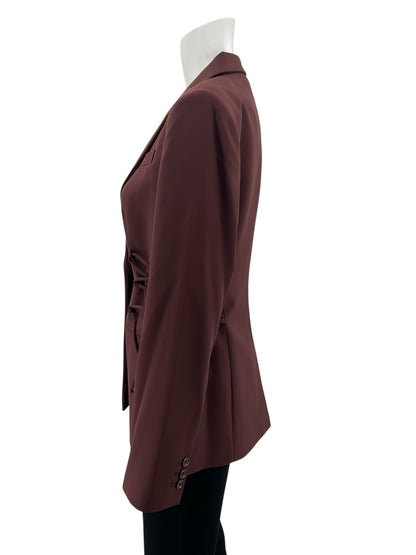 Kenneth Cole Peak Lapel Blazer with Side Lace Detail Maroon Size 6 NWT