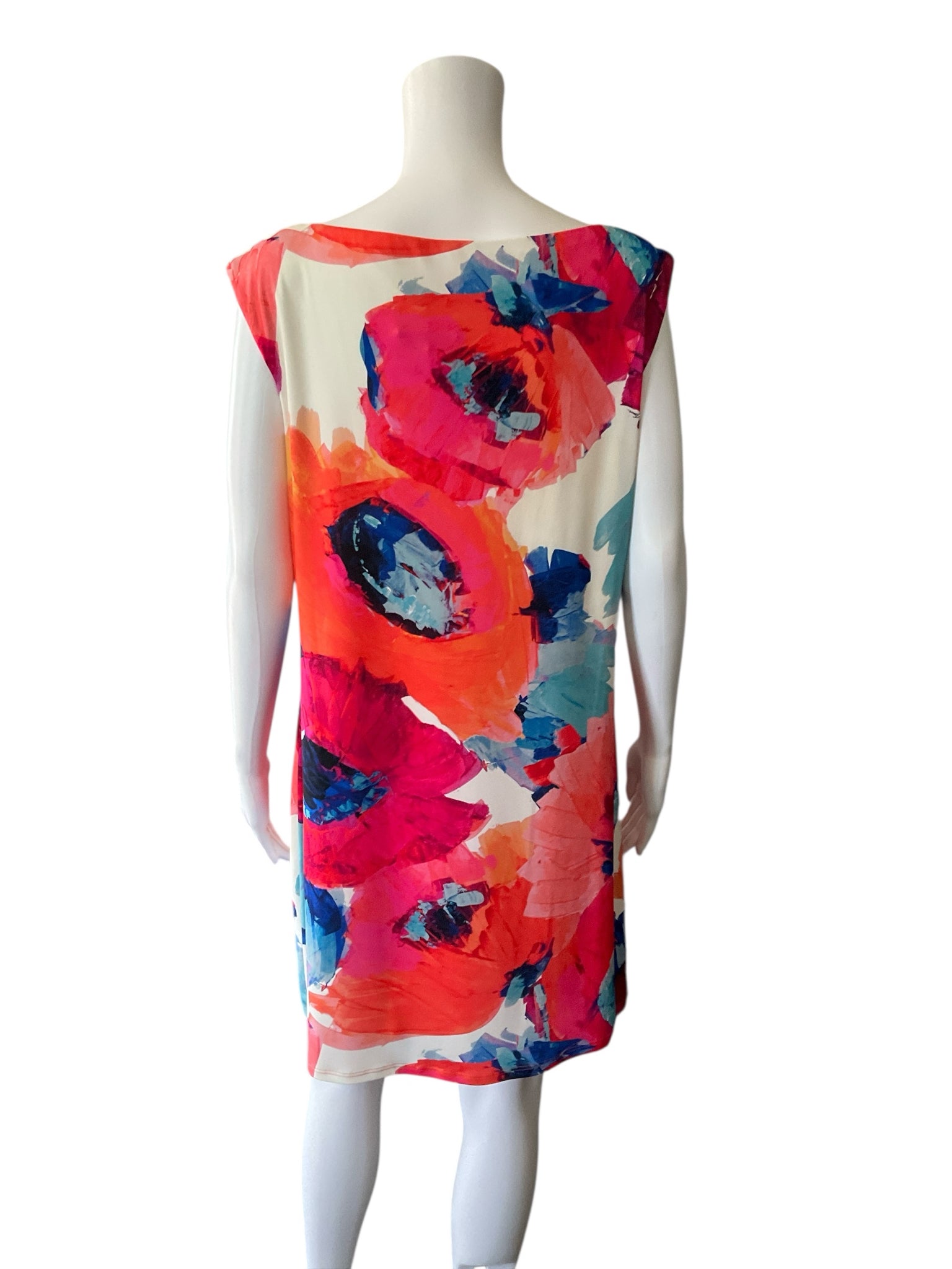 Trina Turk White, Orange &amp; Blue Floral Dress – Women’s Size 12 - ONLINE ONLY