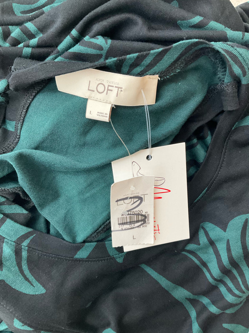 Ann Taylor Black/Green Pre-Owned Ladies Dress - Size Large