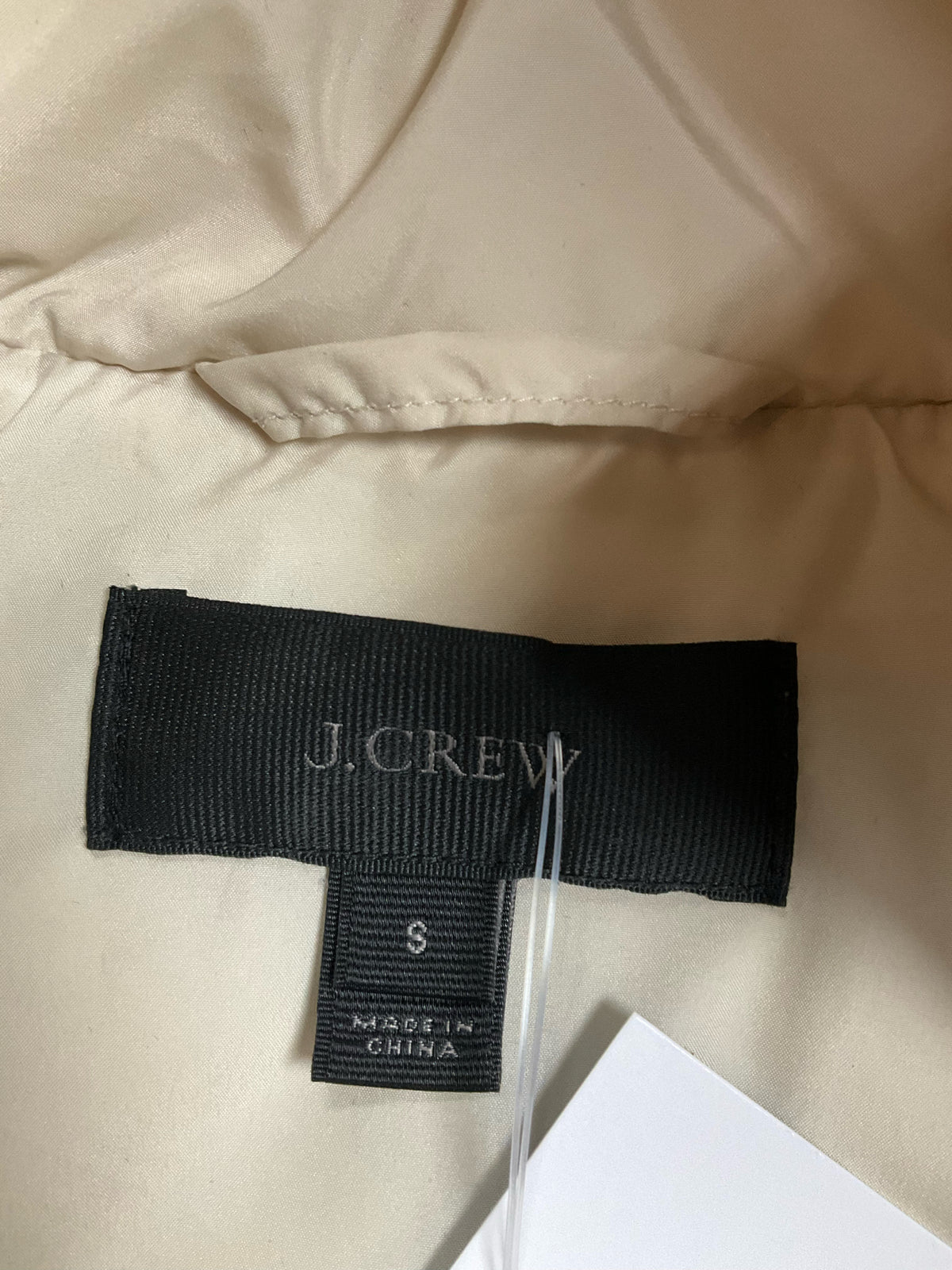 J. Crew Excursion Quilted Down Puffer Vest Ecru Size Small