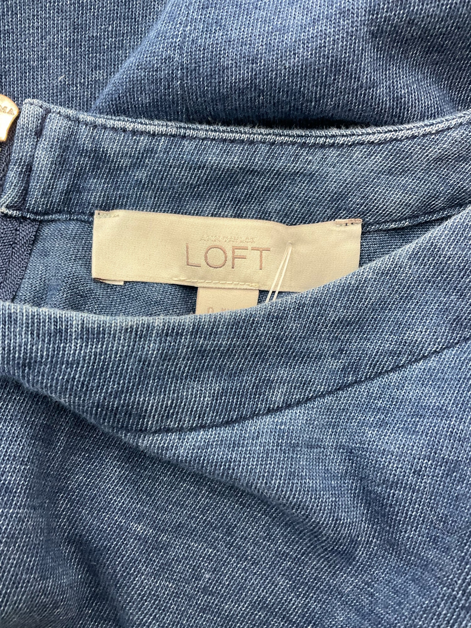 LOFT Blue Fit and Flare Blue Solid Pre-Owned Ladies Dress - Size 0 - Size 0
