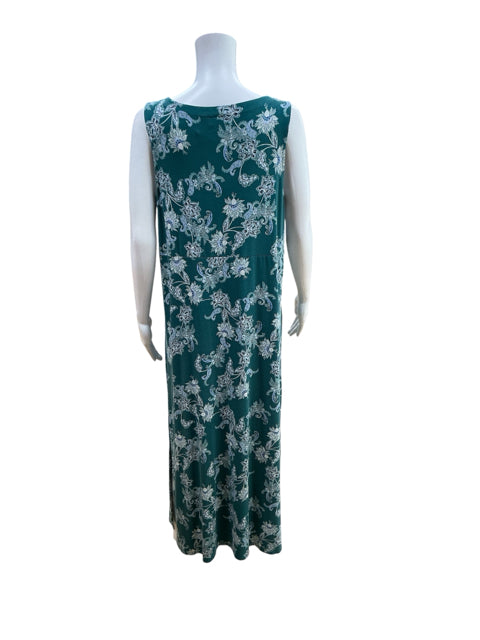 J. Jill Wearever Teal Paisley Floral Sleeveless Midi Dress Size Medium - ONLINE ONLY