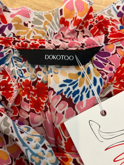 Dokotoo Floral V-Neck Ruffle Tiered Mini Dress | Size XL
