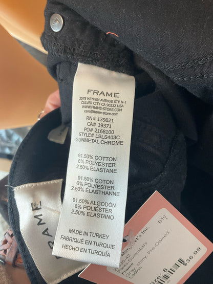 Frame Le High Skinny Coated Jeans Gray Metallic Sheen Size 8