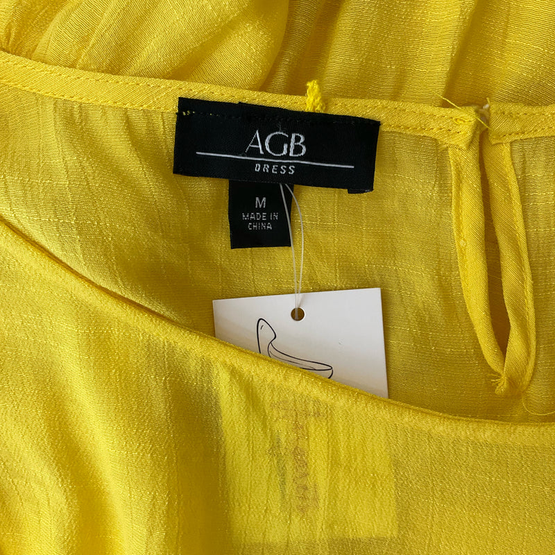 AGB Yellow Sleeveless Fit & Flare Dress – Size Medium, Excellent Condition - Margaret’s Fine Consignment