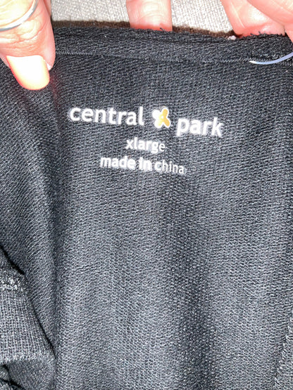 Central Park Black Asymmetrical Drape Back Tank Top Size XL
