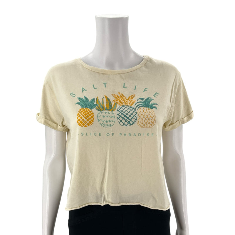 Salt Life Pale Yellow Pineapple Pre-Owned Ladies Top - Size Small - Margaret’s Fine Consignment