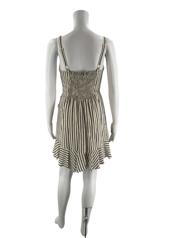 Express White/Black Stripe Pre-Owned Ladies Dress - Size Small