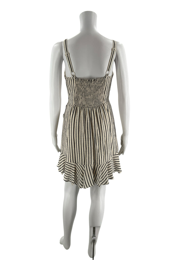 Express White/Black Stripe Pre-Owned Ladies Dress - Size Small