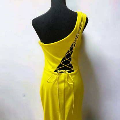 Ashley Lauren Size 10 Yellow Prom