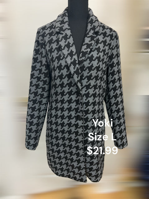 yoki Size L Black/Gray Coat